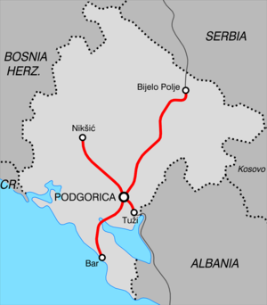 Kolej Czarnogóra