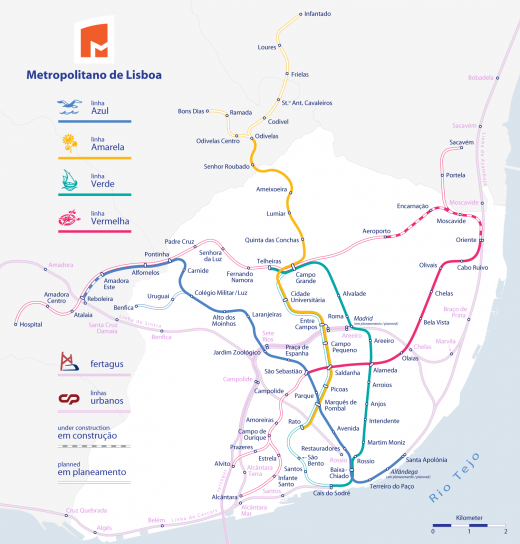mapa metro lizbona